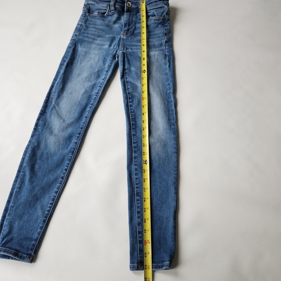 American Eagle Womens Stretch Skinny Blue Jeans Denim Size 0 - Picture 10 of 14